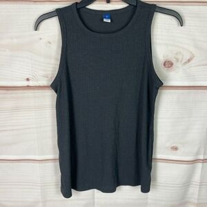 Old Navy Top Womens XS Gray Luxe Tank High Neck Sleeveless Solid‎ Knit Pullover